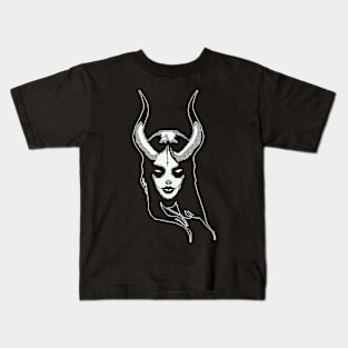 Dark Lady - Gothic Fashion - Pixelart Kids T-Shirt